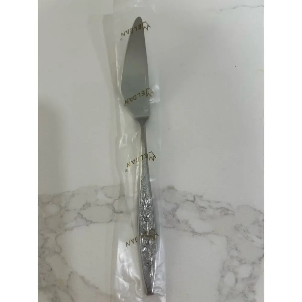 Eldan ELD18 Set 1 Butter 3 Dinner Knives MAY ROSE Textured Roses Stainless MCM